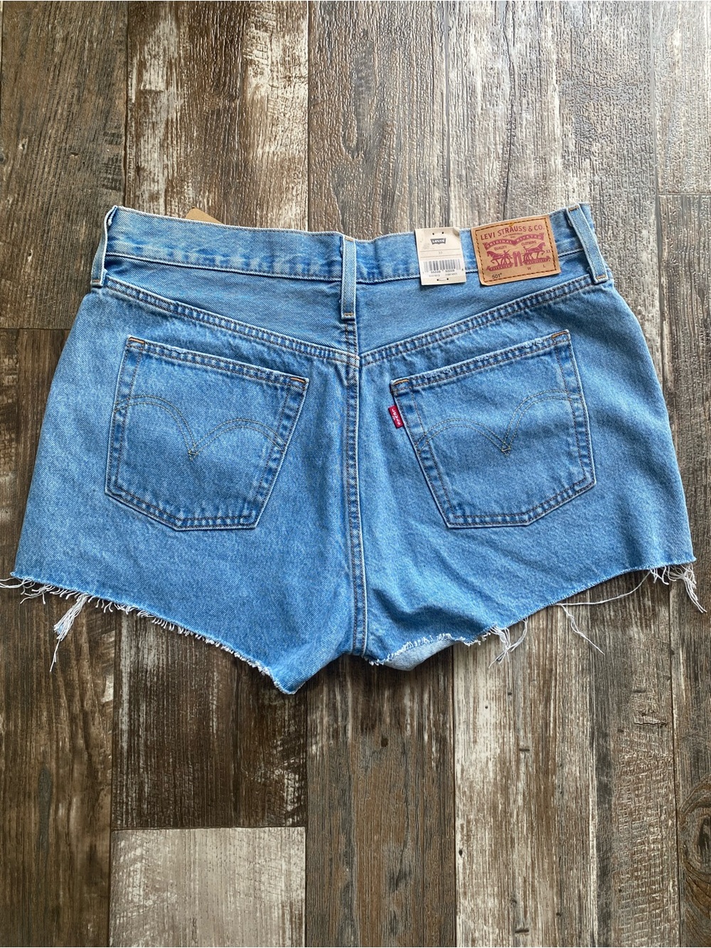 Levi's Light Blue Distressed Denim Cutoff Shorts - 501 - Picture 5 of 5